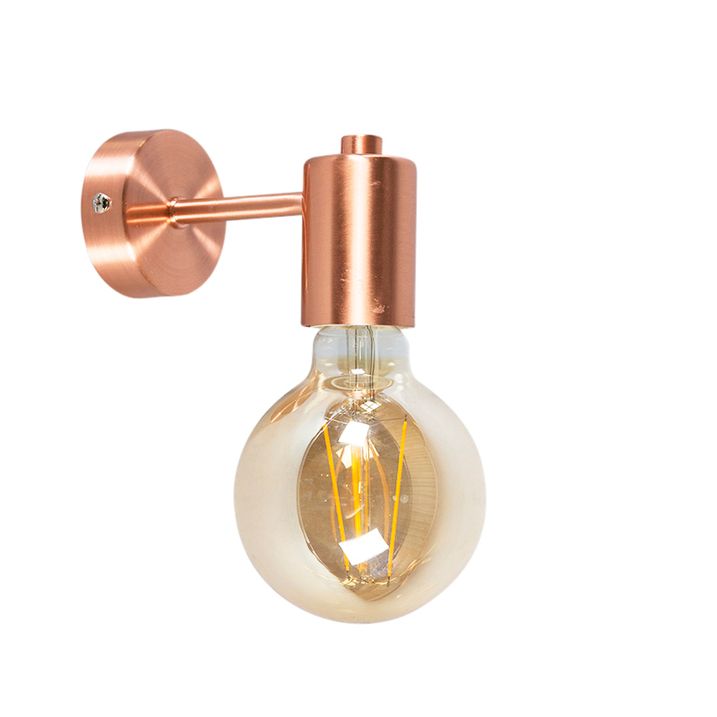 Smarte Art-Deco-Wandleuchte Kupfer inkl. G95 WiFi-Glühbirne - Facil