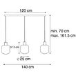 Dizajnerska-viseća-lampa-crna-sa-jantarnim-staklom-3-svetla-161,5-cm---Qara