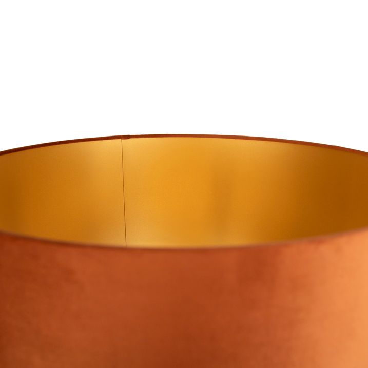 Floor Lamp Gold with Orange Shade and Gold Interior 50cm - Linden
