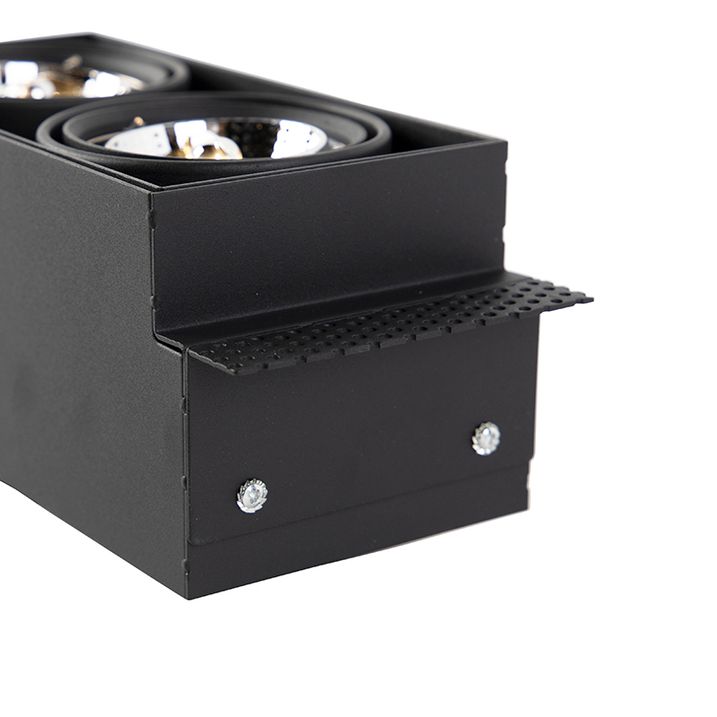 Pametni ugradni reflektor crni bez okvira 2-svetla uklj. 2 Wifi GU10 70mm - Oneon