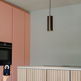 Lámpara colgante inteligente bronce oscuro con Wifi GU10 50mm - Tubo