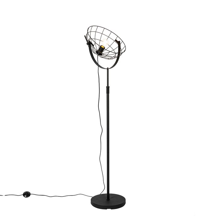 Industriell golvlampa svart 35 cm justerbar - Hanze