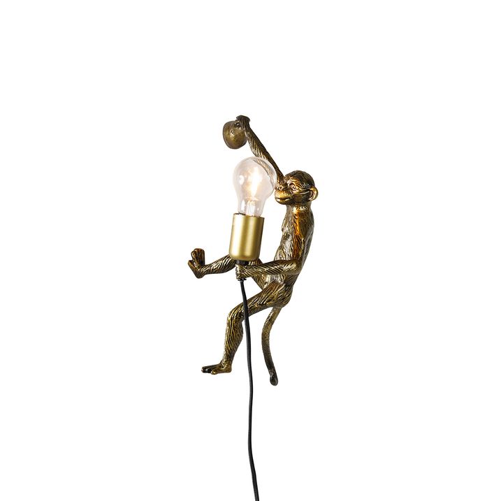 Klassieke wandlamp goud - Animal Monkey