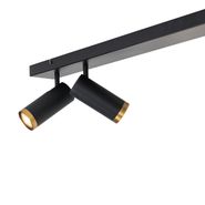 Plafoniera-moderna-cu-spoturi-negre-cu-bronz,-4-lumini-reglabile---Renna