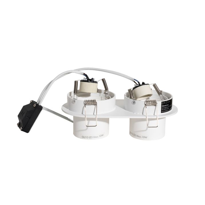 Set van 6 inbouwspots wit GU10 50mm 2-lichts - Installa