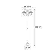 Lanterna-da-esterno-classica-verde-scuro-235-cm-2-luci-IP44---Berta
