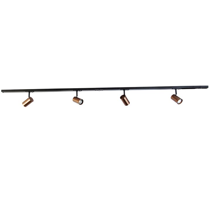 Modern 1-Phase Track Lighting with 4 Spotlights Dark Bronze - Jeana