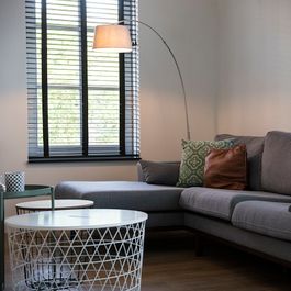 Moderná oblúková stojaca lampa oceľ s bielym látkovým tienidlom - Arc Basic