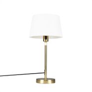 Lampă-de-masă-auriu/alamă-cu-abajur-alb-25-cm-reglabilă---Parte