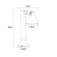 Moderní-venkovní-sloupkový-svítilna-rezavě-hnědá-30-cm-IP44-nastavitelná---Ciara