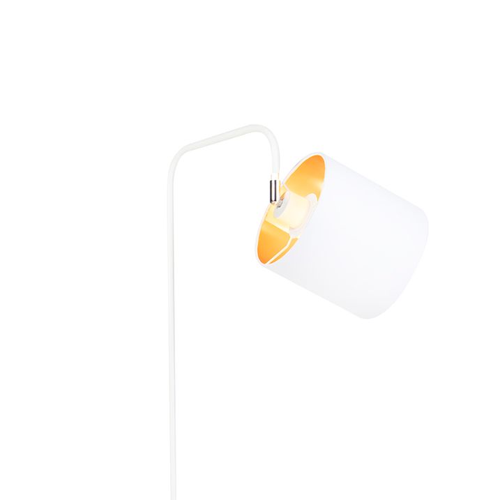 Moderne vloerlamp wit met goud - Lofty