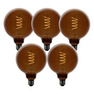 5er-Set-E27-Dimmbare-LED-Glühbirnen-G125-Braun-4W-120-lm-1800K