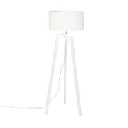 Stojaca-lampa-trojnožka-biela-drevo-s-bielym-tienidlom-50-cm---Puros