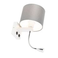 Modern-vägglampa-vit-med-grå-skärm---Brescia