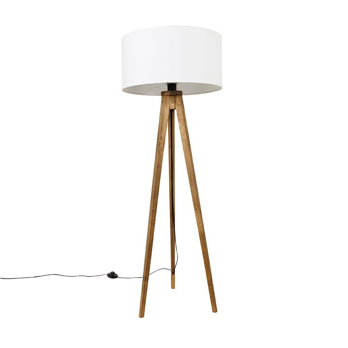 Trípode rústico de madera vintage con pantalla blanca de 50 cm - Tripod Classic