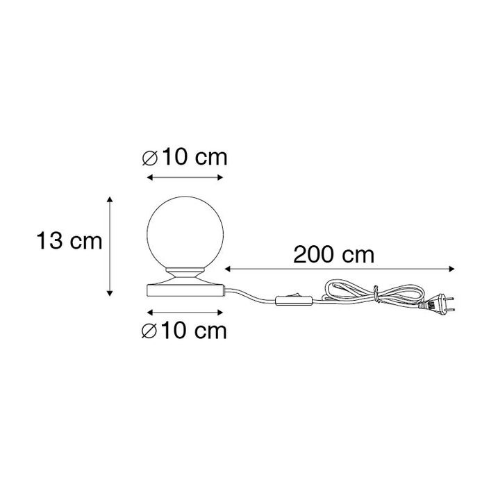 Lampa de masă modernă neagră cu sticlă fumurie - Atena