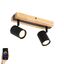 Smart-plafondspot-zwart-met-hout-2-lichts-draai--en-kantelbaar-incl.-Wifi-GU10-50mm---Jeana