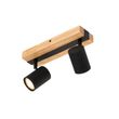 Smart-plafondspot-zwart-met-hout-2-lichts-draai--en-kantelbaar-incl.-Wifi-GU10-50mm---Jeana