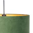 Hengende-lampe-med-fløyelslampeskjerm-grønn-med-gull-50-cm---Combi