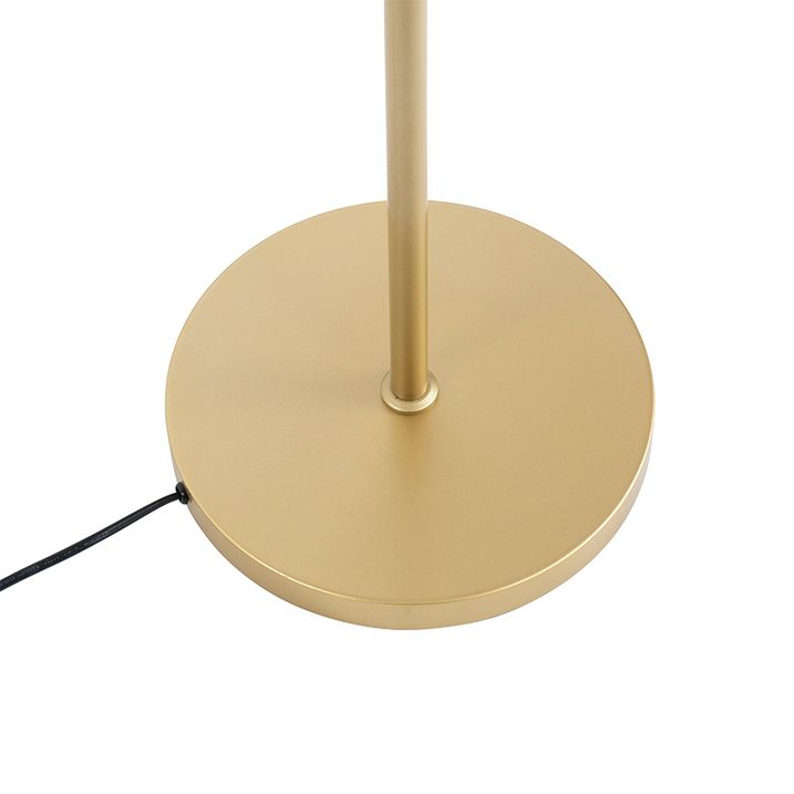 Oriental gulvlampe gull rosa skjerm med frynser - Franxa