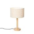 Landelijke-tafellamp-hout-met-linnen-kap-beige-25-cm---Mels