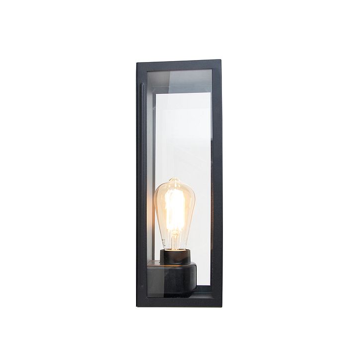 Applique da esterno smart nera con vetro incl. WiFi ST64 - Rotterdam Long